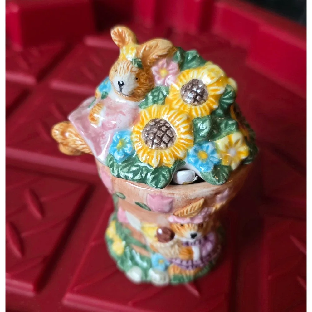 1998 Mercuries Rabbit Garden Party Springtime Tea Set Bunny Ladybugs Miniatures